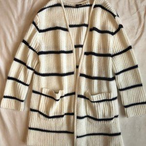 white striped cardigan